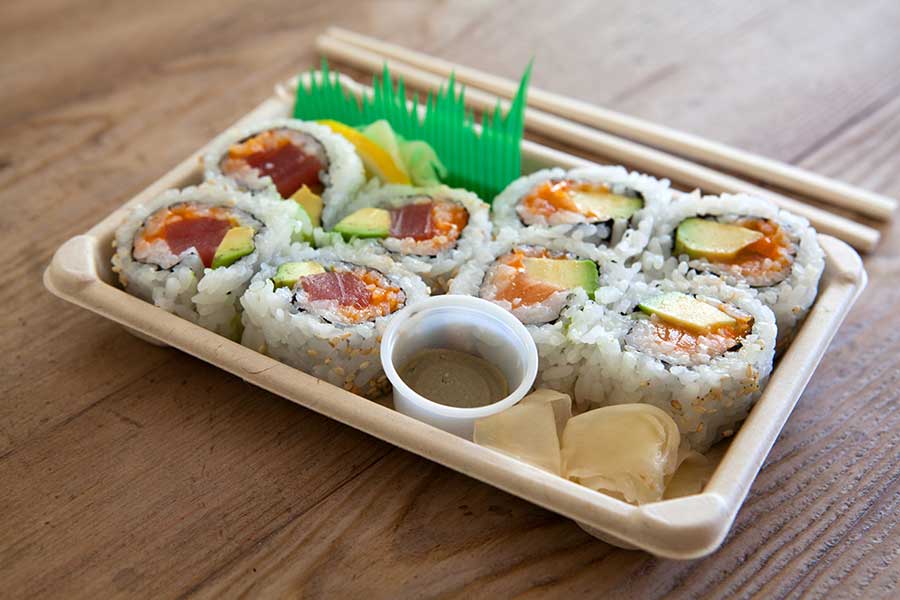 Barquette sushi écoresponsable pour la vente à emporter