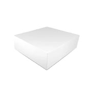 Photo du produit 16BSBL6 - Boite pâtissière carton kraft blanc - 160x140x80 mm - Dinovia