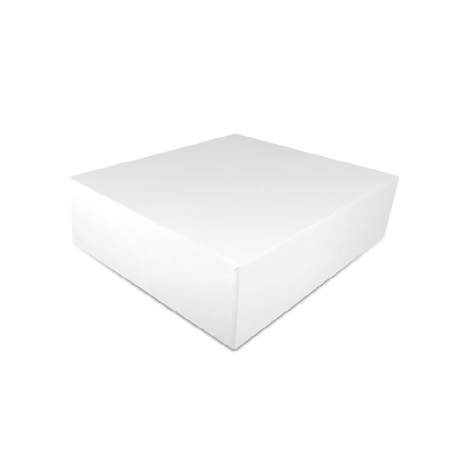 Photo du produit 16BSBL6 - Boite pâtissière carton kraft blanc - 160x140x80 mm - Dinovia