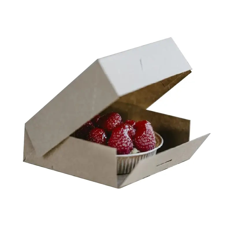 Photo du produit 21BSKR1 - Boite snacking kraft brun sans fenêtre - 120x120x40 mm - Dinovia