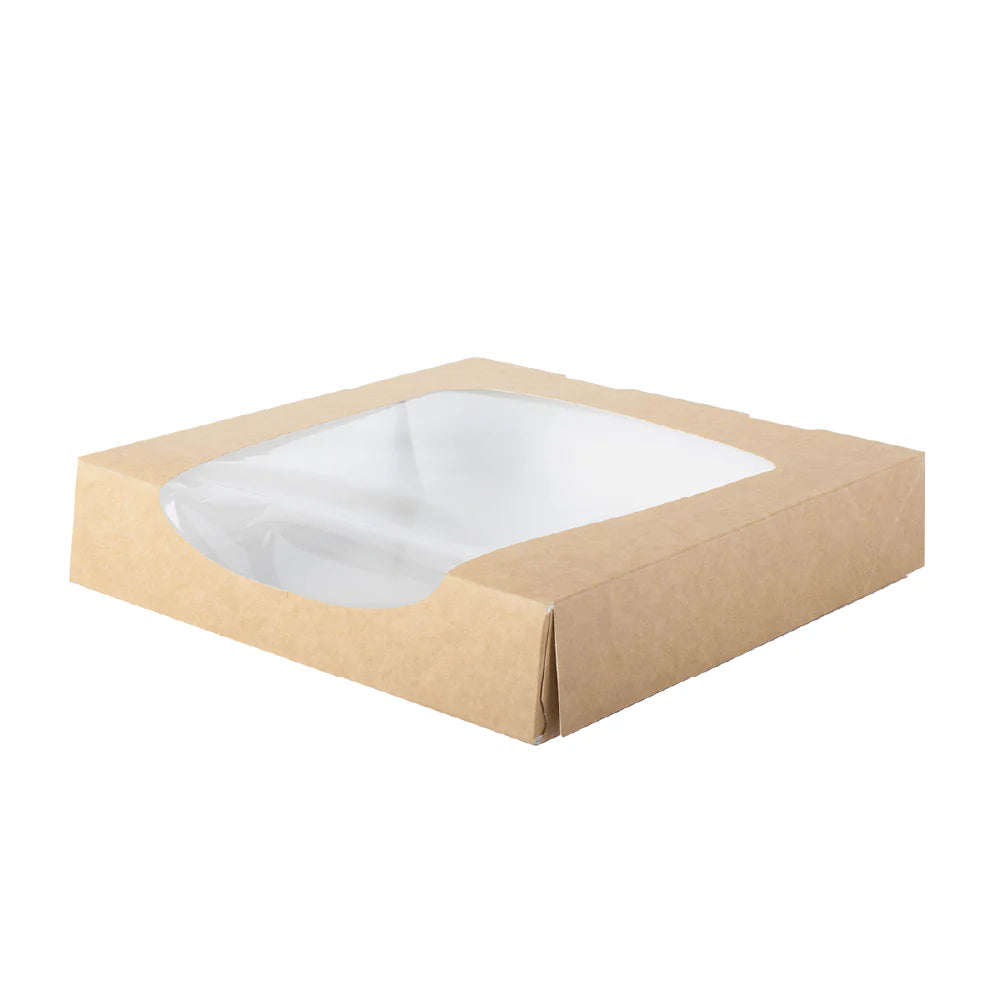Photo du produit 21BSXL - Boite snacking carton avec fenêtre NATURA VIEW - 200x200x40 mm - Dinovia
