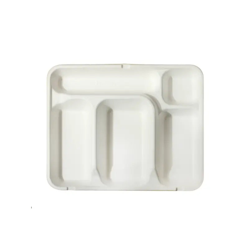 Photo du produit 2PLBIO5 - Socle pulpe plateau repas PULP 5 compartiments - Dinovia