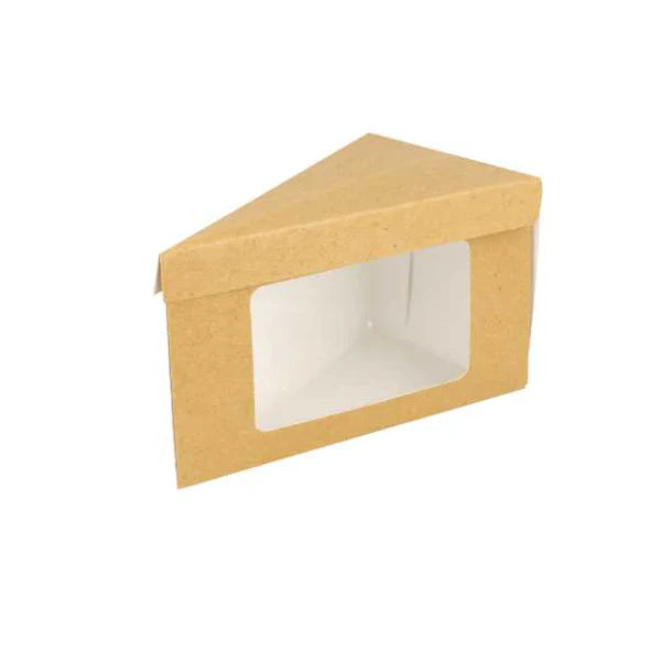 Photo du produit BTKRTRIANGLE - Boite patissière triangle en carton à fenêtre - 144x85x90 mm - Dinovia