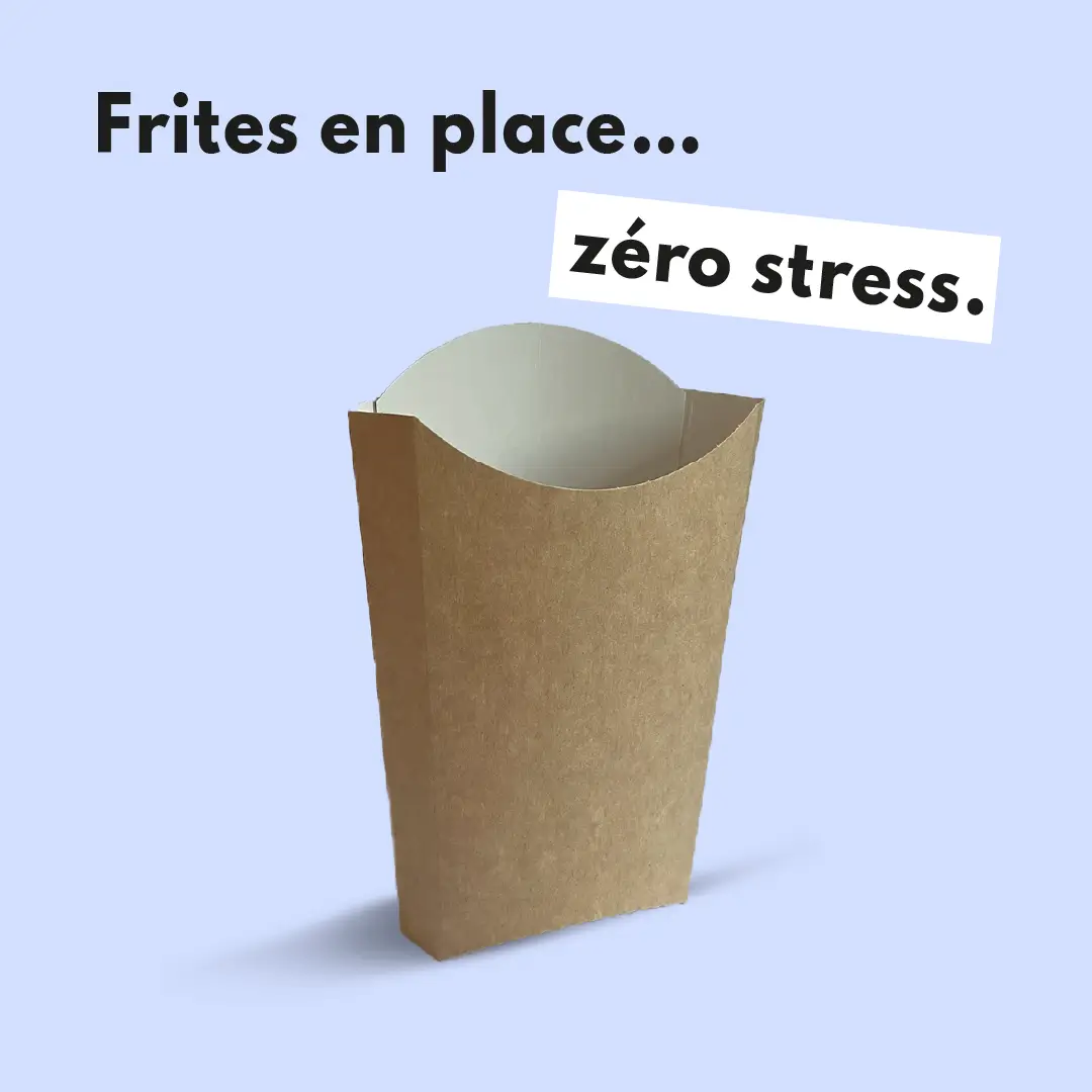 Photo du produit FriteGameEss-M - Etui à frites kraft taille M - Dinovia