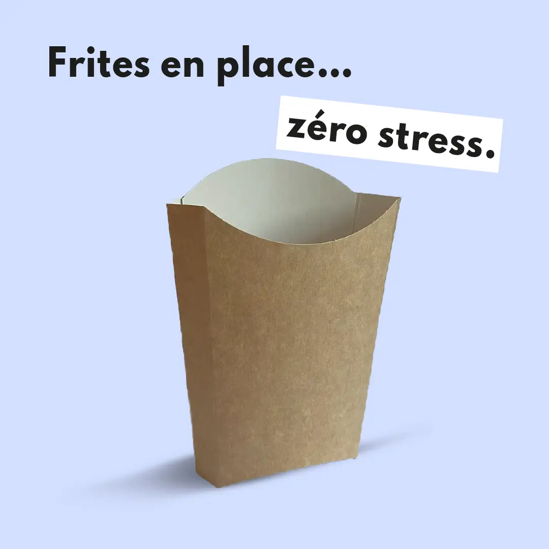 Photo du produit FriteGameEss-S - Etui à frites kraft taille S - Dinovia
