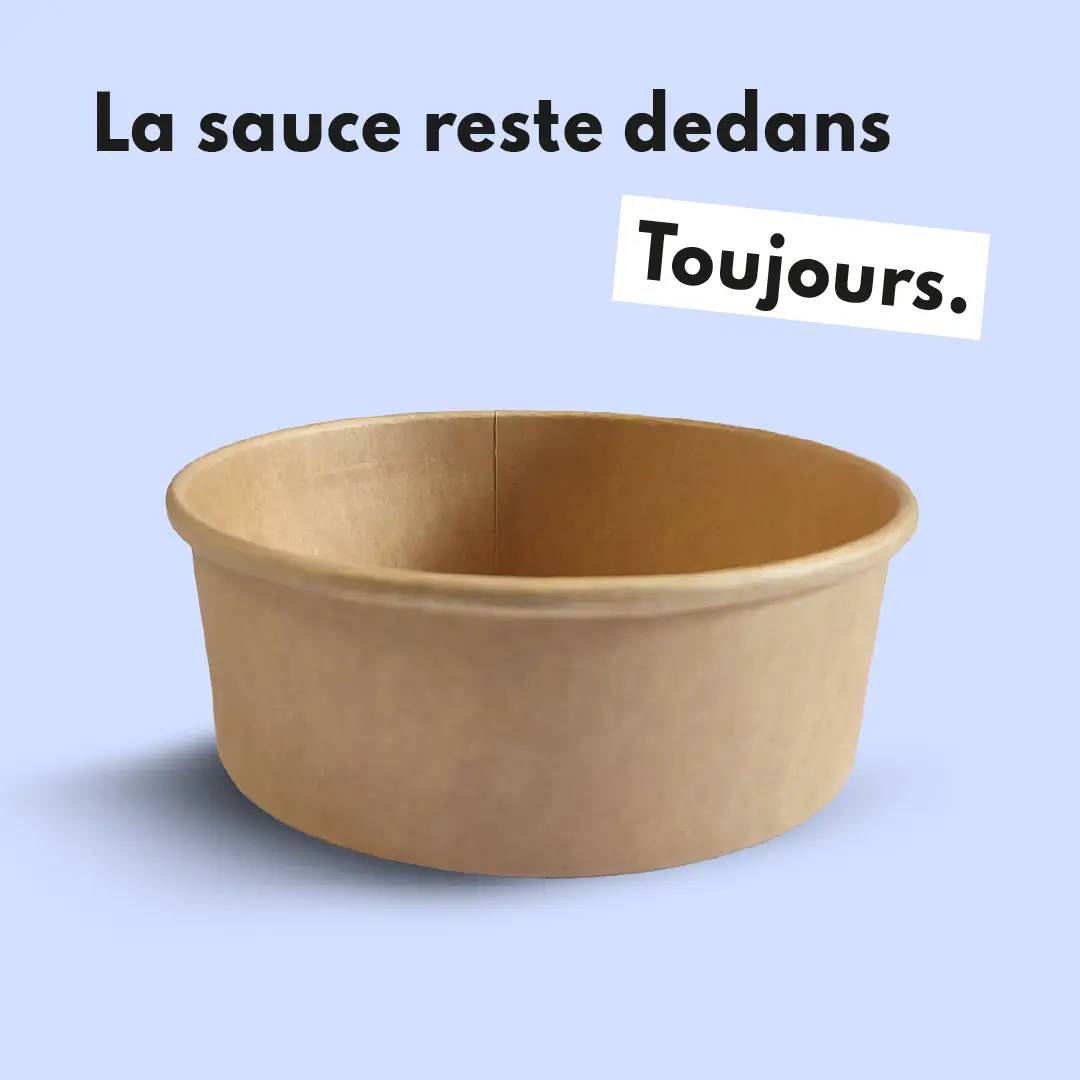 Photo du produit GAMESBOLKR1300 - Saladier kraft brun - 1300 ml d184 mm - Dinovia