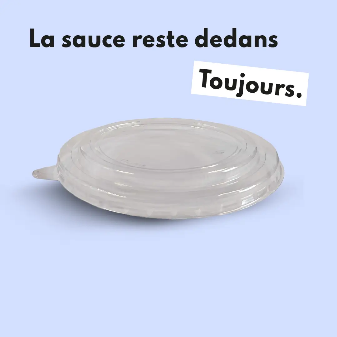 Photo du produit GAMESCVBOLKR1100 - Couvercle pet pour saladier kraft - 1100 ml - Dinovia