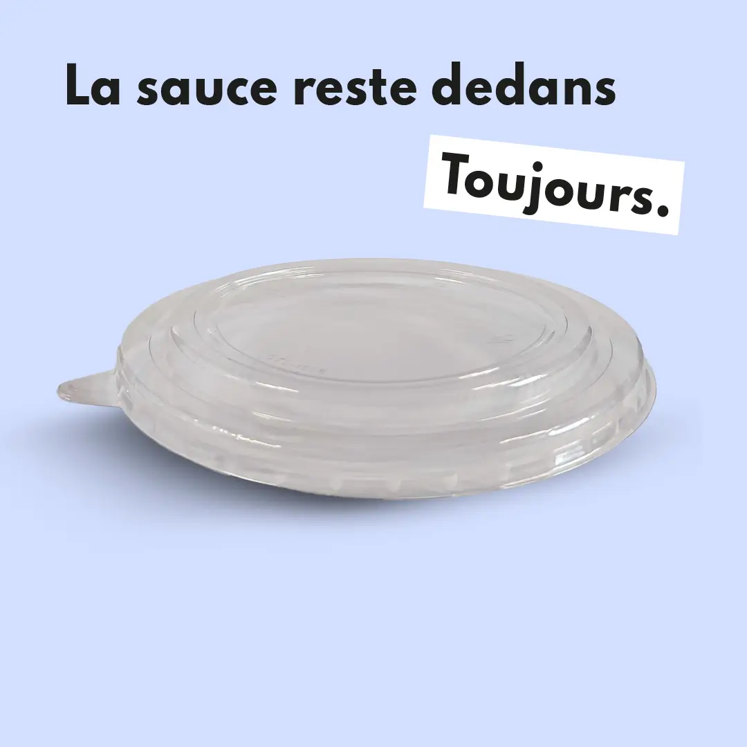 Photo du produit GAMESCVBOLKR1300 - Couvercle pet pour saladier kraft - 1300 ml - Dinovia