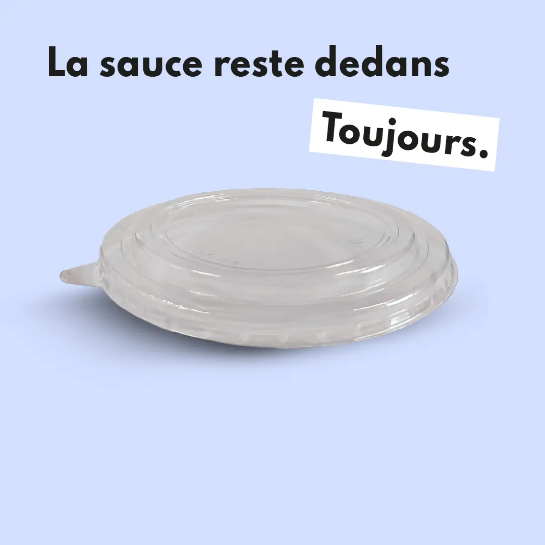 Photo du produit GAMESCVBOLKR500-750 - Couvercle pet pour saladier kraft - 500 et 750 ml - Dinovia