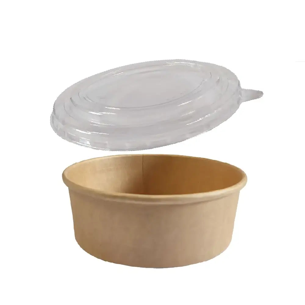 Saladier kraft neutre et son couvercle en pet - 1000 ml d150 mm
