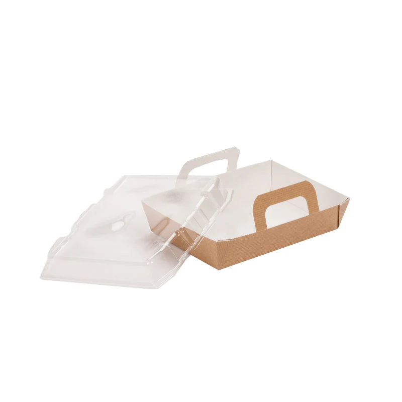 Photo du produit CSAKR500 - Barquette repas en carton et son couvercle en pp - 500 ml - Dinovia