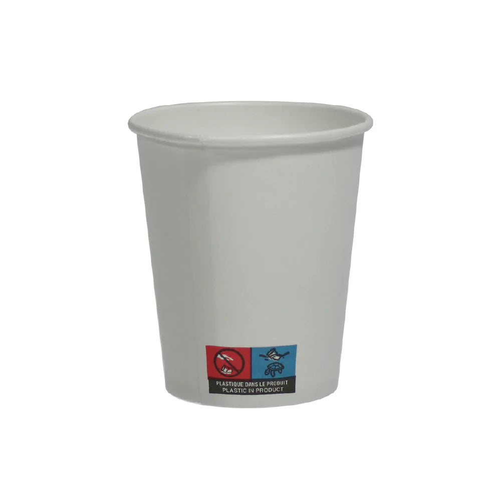Photo du produit N73042BL - Gobelet carton simple paroi blanc - 7oz / 200 ml - Dinovia