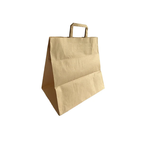 Photo du produit SACGAMES-M - Sac en papier kraft avec poignées plates M - 280x170x290 mm - Dinovia