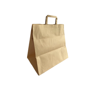 Sac en papier kraft avec poignées plates 28x17x29cm