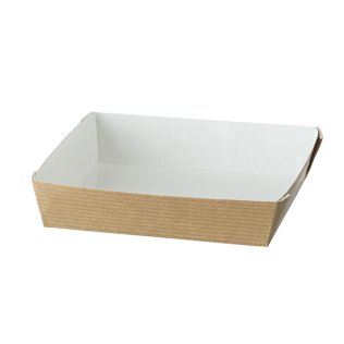 Barquette carton CUBIK NATURAL 130 x 130