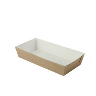 Barquette carton CUBIK NATURAL 130 x 65