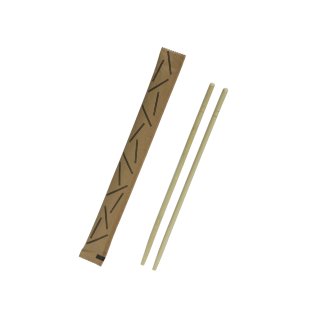 Baguettes bambou 21cm étui kraft personnalisé DINOVIA