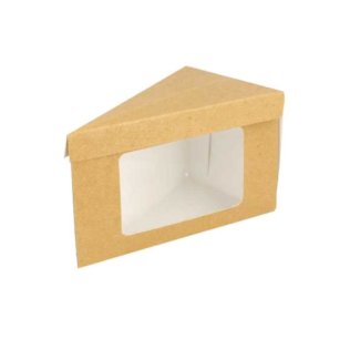 Boite triangulaire carton pâtisserie + fenêtre 144 x 85 x 90mm