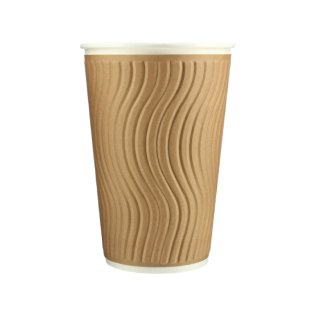 Gobelet carton impression kraft ripple double paroi 35 cl d.90mm