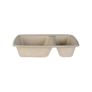 Barquette pulpe double compartiment rectangulaire TERRA NOVE