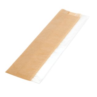 Sac sandwich kraft brun avec fenêtre 140x40x340 mm