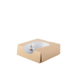 Boite snacking carton avec fenêtre NATURA VIEW 100x100x40mm